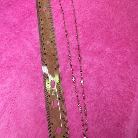 Very Long Gold necklace with gems and gold balls - Picture 4 of 4